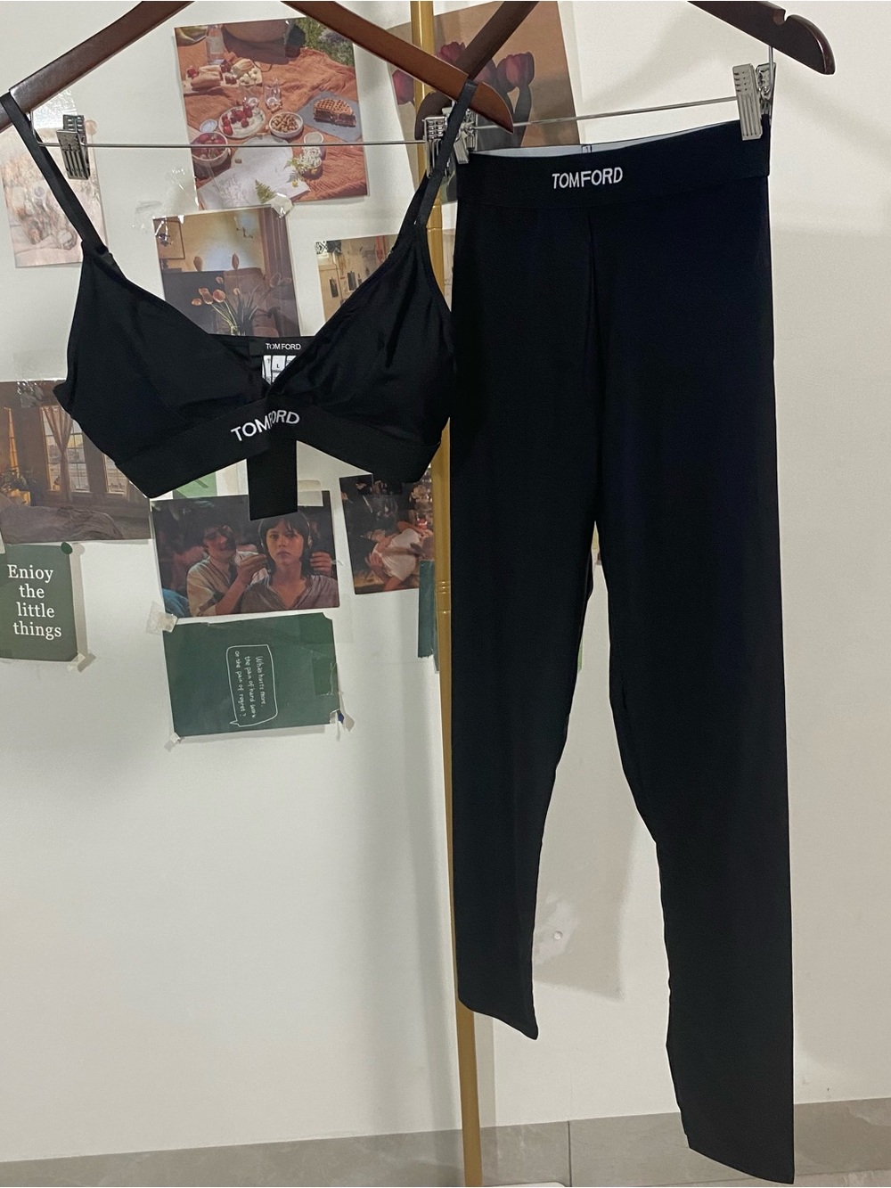 Tom Ford Black Stretch Leggings with Branded Waistband